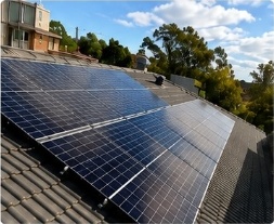Solar panels on roof